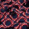1 Yard Salsa and Navy Flocked Paisley Twisted Squares Printed Viscose Woven Fabric Width 57 Inches